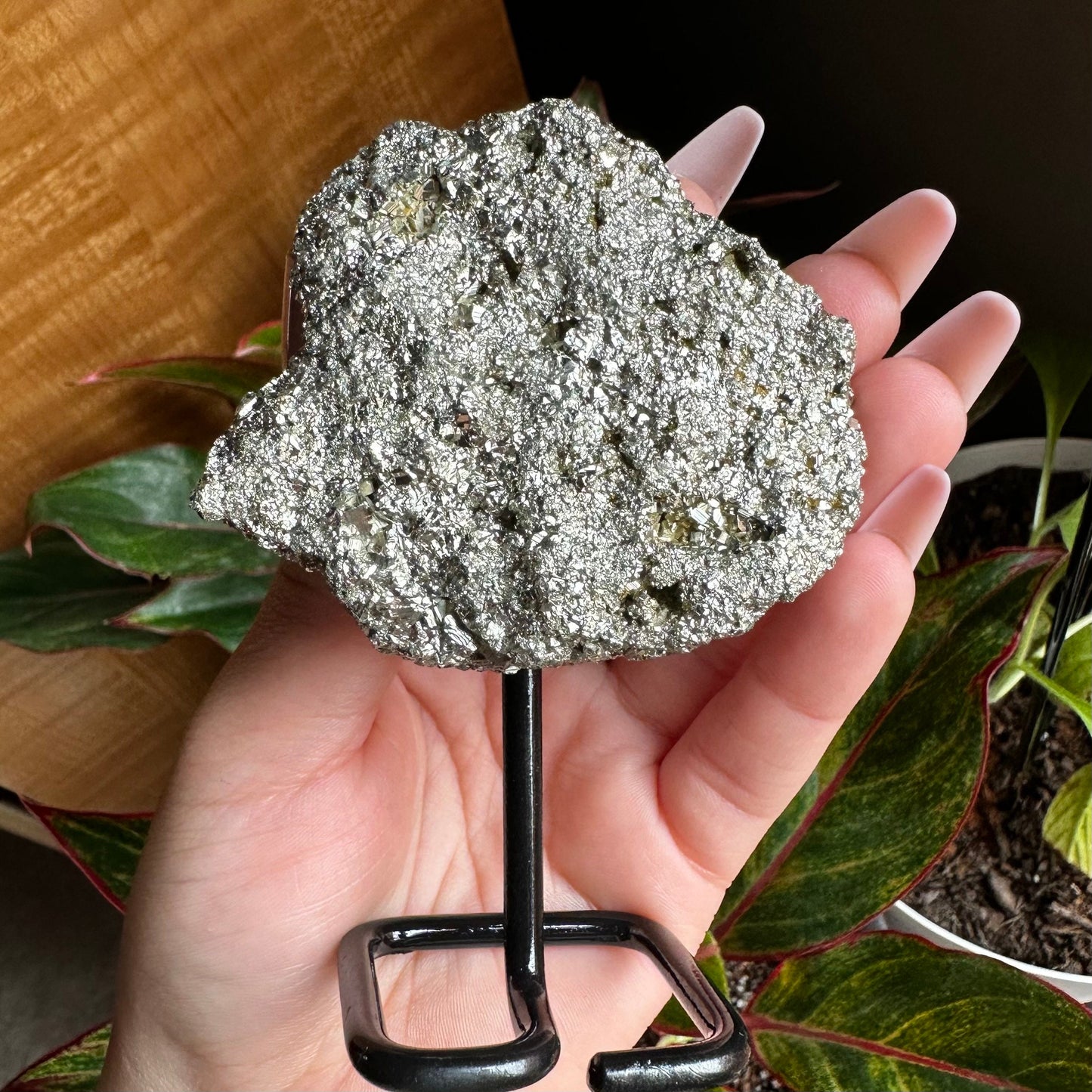 Pyrite Cluster on Stand | 10.7 oz | 4.2" | Pyrite | Mineral Specimen | Fools Gold | Attract Abundance | Pyrite Specimen | PS2