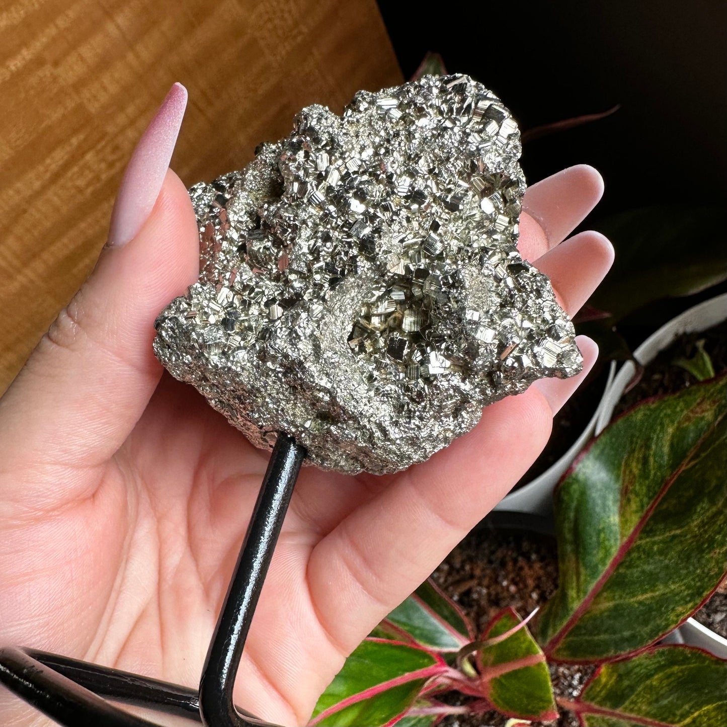 Pyrite Cluster on Stand | 10.7 oz | 4.2" | Pyrite | Mineral Specimen | Fools Gold | Attract Abundance | Pyrite Specimen | PS2