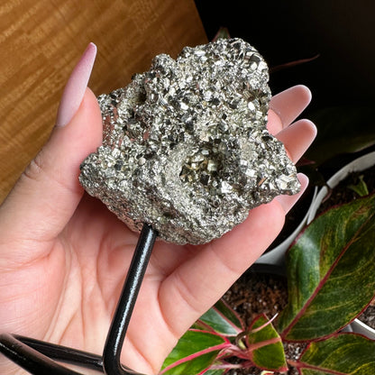 Pyrite Cluster on Stand | 10.7 oz | 4.2" | Pyrite | Mineral Specimen | Fools Gold | Attract Abundance | Pyrite Specimen | PS2