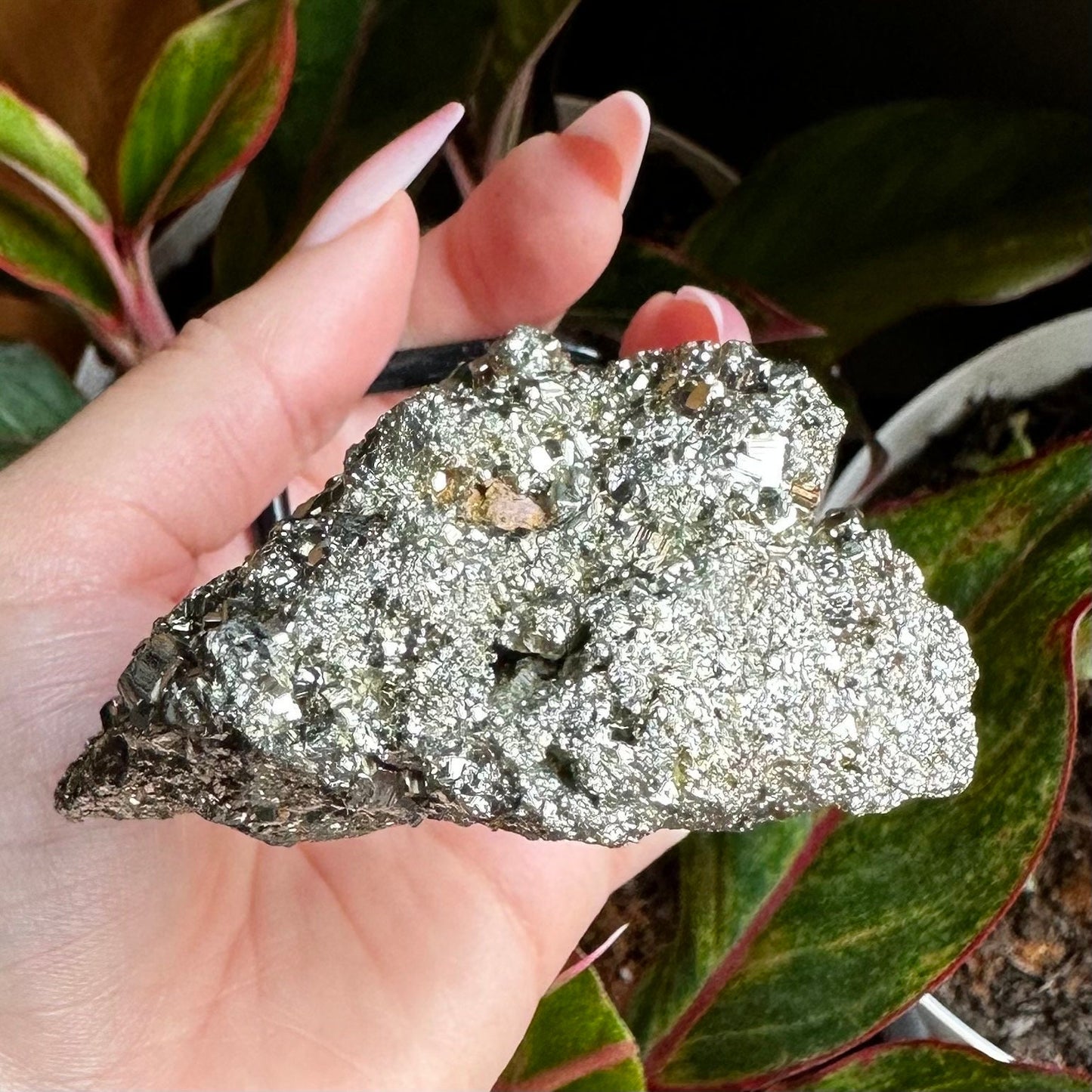 Pyrite Cluster on Stand | 10.7 oz | 4.2" | Pyrite | Mineral Specimen | Fools Gold | Attract Abundance | Pyrite Specimen | PS2