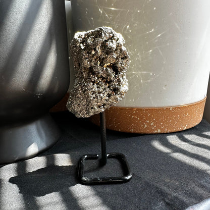 Pyrite Cluster on Stand | 9.8 oz | 4.8" | Pyrite | Mineral Specimen | Fools Gold | Attract Abundance | Pyrite Specimen | PS1