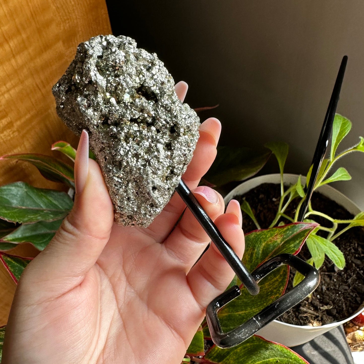 Pyrite Cluster on Stand | 9.8 oz | 4.8" | Pyrite | Mineral Specimen | Fools Gold | Attract Abundance | Pyrite Specimen | PS1