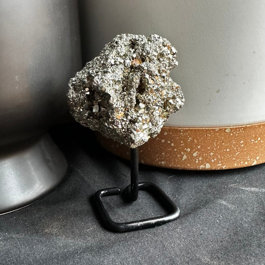 Pyrite Cluster on Stand | 10.7 oz | 4.2" | Pyrite | Mineral Specimen | Fools Gold | Attract Abundance | Pyrite Specimen | PS2