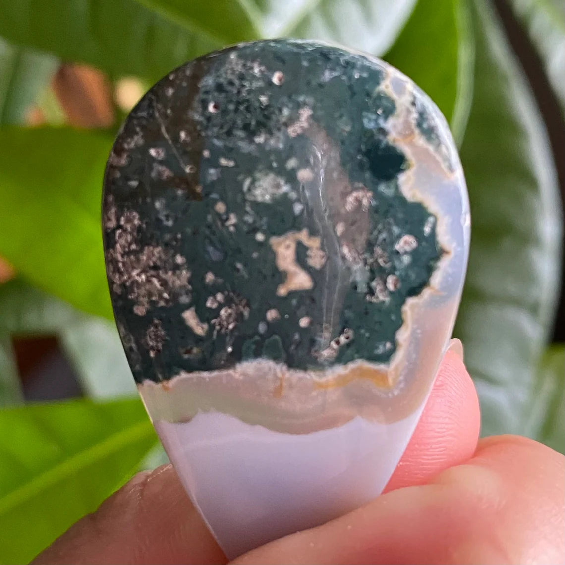 Tree Agate Cabochon | 1.6 in | Dendritic Agate | Cabochon | For Wire Wrapping | For Jewelry Making | Teardrop Shape | TAC1